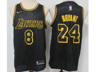 Los Angeles Lakers #8/24 Kobe Bryant Jersey Black City