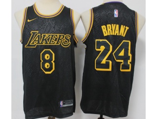 Los Angeles Lakers #8/24 Kobe Bryant Jersey Black City 