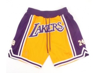 Los Angeles Lakers Kobe Bryant 1978-2020 Just Don Shorts Yellow