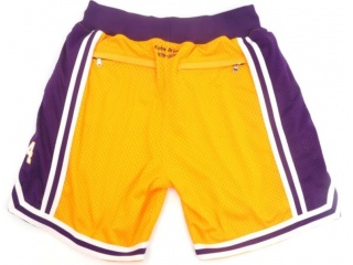 Los Angeles Lakers Kobe Bryant 1978-2020 Just Don Shorts Yellow