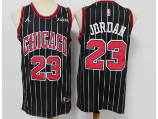 Nike Chicago Bulls #23 Michael Jordan Stripes Jersey Black