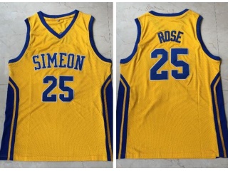 Simeon High School #25 Derrick Rose Jersey Yellow