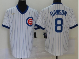 Nike Chicago Cubs #8 Andre Dawson Throwback Jersey White