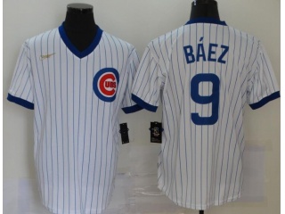 Nike Chicago Cubs #9 Javier Baez Throwback Jersey White