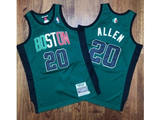 Boston Celtics #20 Ray Allen Number Mitchness And Ness Jersey Green With Black