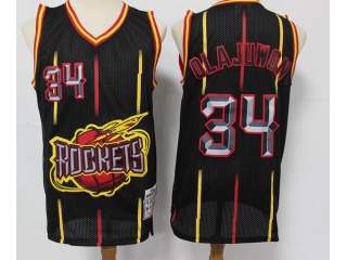 Houston Rockets #34 Olajuwon Throwback Jersey Blue