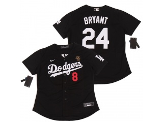 Womens Nike Los Angeles Dodgers 24 Kobe Bryant KB Patch Jersey Black