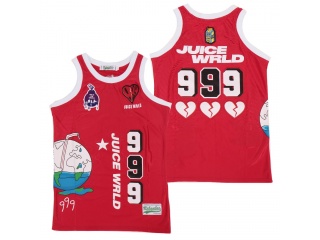 #999 Juice Wrld Tribute Basketball Jersey Red