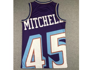 Utah Jazz #45 Donovan Mitchell Mitchell&Ness Big Face Jersey Purple