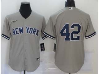 Nike New York Yankees #42 Mariano Rivera Cool Base Jersey Grey