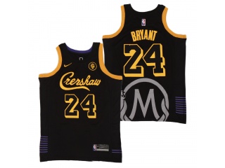 Los Angeles Lakers #24 Kobe Bryant Creshaw Mamba Jersey Black