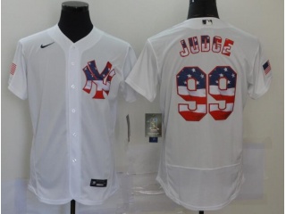 Nike New York Yankees #99 Aaron Judge Flag Fashion Flexbase Jersey White