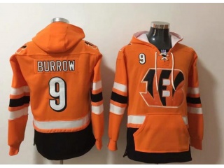 Cincinnati Bengals #9 Joe Burrow Hoodie Orange