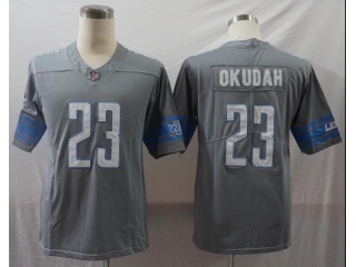 Detroit Lions 23 Jeff Okudah Vapor Limited Jersey Gray