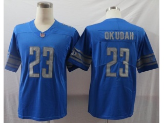 Detroit Lions 23 Jeff Okudah Vapor Limited Jersey Blue