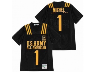 U.S.Army All-Amerian #1 Michel Football Jersey Black