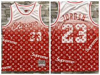 Chicago Bulls 23 Michael Jordan Red Supreme Jersey