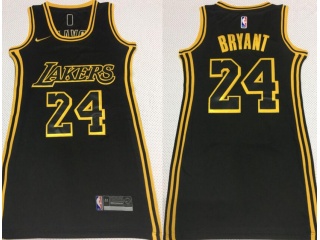 Los Angeles Lakers #24 Kobe Bryant Woman Dress Jersey Black