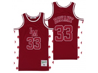 Lower Merion 33 Kobe Bryant Throwback Shorts Red with Red Spade