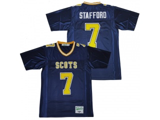 Matthew Stafford 7 Scots High School Football Jersey Navy Blue