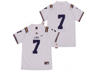 LSU Tigers 7 No Name Limited Jersey White