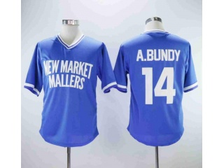 Al Bundy 14 New Market Mallers Baseball Jersey Blue