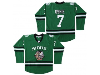 North Dakota Fighting Sioux 7 TJ Oshie Hockey Jersey Green