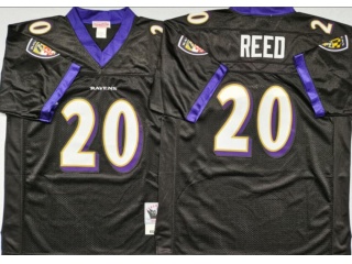 Baltimore Ravens #20 Ed Reed Throwback Jersey Black