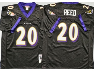 Baltimore Ravens #20 Ed Reed Throwback Jersey Black