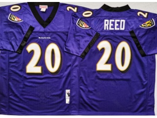 Baltimore Ravens #20 Ed Reed Throwback Jersey Purple