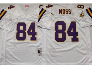 Minnesota Vikings #84 Randy Moss Throwback Football Jerseys White