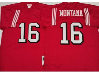 San Francisco 49ers #16 Joe Montana Throwback Jersey Red