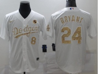 Nike Los Angeles Dodgers #8/24 Kobe Bryant Fashion Jersey White Camo