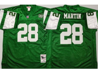 New York Jets #28 Curtis Martin Throwback Jersey Green