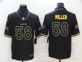 Denver Broncos #58 Von Miller Throwback Limited Jersey Black Golden