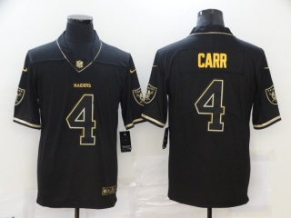 Oakland Raiders 4 Derek Carr Throwback Limited Jersey Black Golden