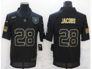 Oakland Raiders #28 Josh Jacobs Salute to Service Limited Jersey Black 