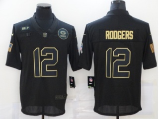 Green Bay Packers #12 Aaron Rodgers Salute to Service Limited Jersey Black