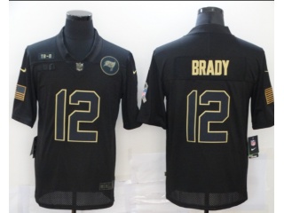Tampa Bay Buccaneers #12 Tom Brady Salute to Service Limited Jersey Black