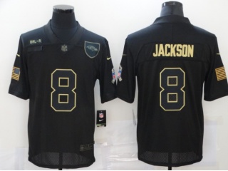 Baltimore Ravens #8 Lamar Jackson Salute to Service Limited Jersey Black 