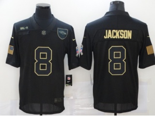 Baltimore Ravens #8 Lamar Jackson Salute to Service Limited Jersey Black