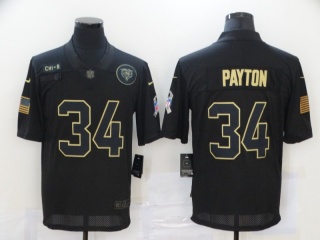 Chicago Bears #34 Walter Payton 2020 Salute to Service Limited Jersey Black
