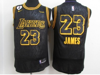 Los Angeles Lakers 23 LeBron James 2020 Black City with 2 Gigi Patch Jersey