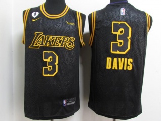 Los Angeles Lakers 3 Anthony Davis 2020 Black City with 2 Gigi Patch Jersey