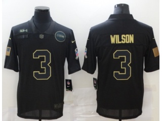 Seattle Seahawks #3 Russell Wilson Salute to Service Limited Jersey Black