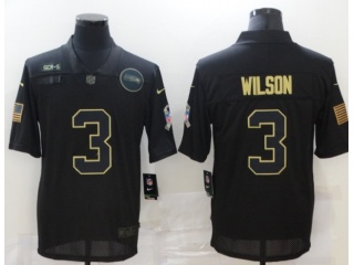 Seattle Seahawks #3 Russell Wilson Salute to Service Limited Jersey Black 