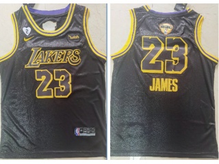 Los Angeles Lakers #23 LeBron James City With Finlas Patch Jersey Black
