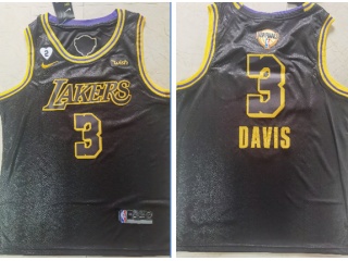 Los Angeles Lakers #3 Anthony Davis City With Finlas Patch Jersey Black 