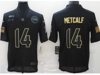Seattle Seahawks #14 DK Metcalf Salute to Service Limited Jersey Black