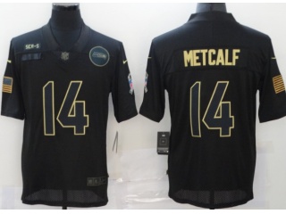 Seattle Seahawks #14 DK Metcalf Salute to Service Limited Jersey Black 